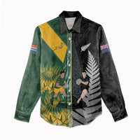 New Zealand and South Africa Rugby Custom Women Casual Shirt Ultimate Rivalry All Black Springboks