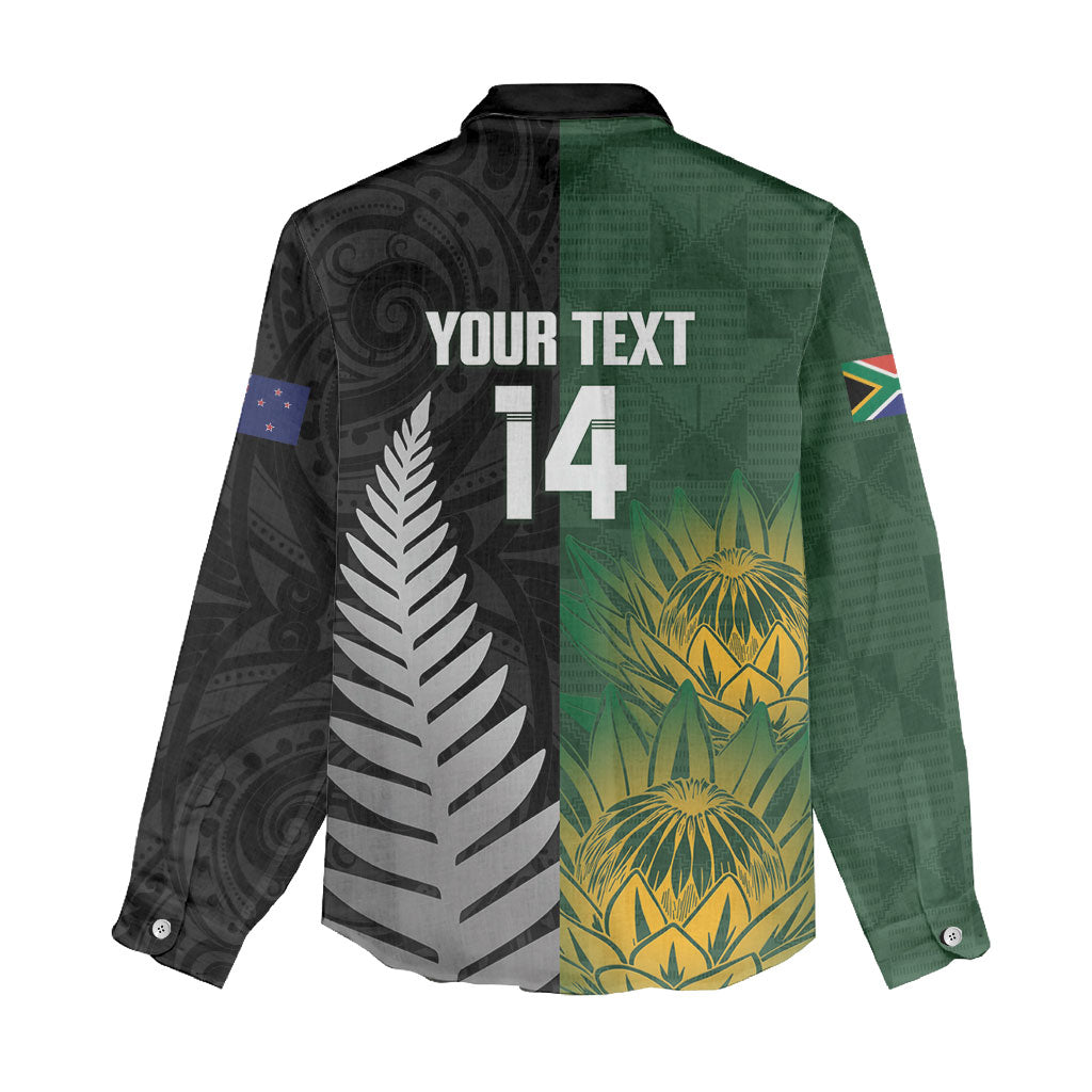 New Zealand and South Africa Rugby Custom Women Casual Shirt Ultimate Rivalry All Black Springboks