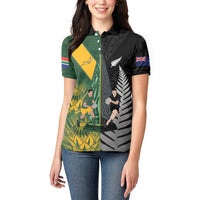 New Zealand and South Africa Rugby Custom Women Polo Shirt Ultimate Rivalry All Black Springboks