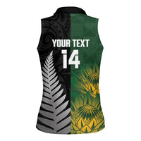 New Zealand and South Africa Rugby Custom Women Sleeveless Polo Shirt Ultimate Rivalry All Black Springboks