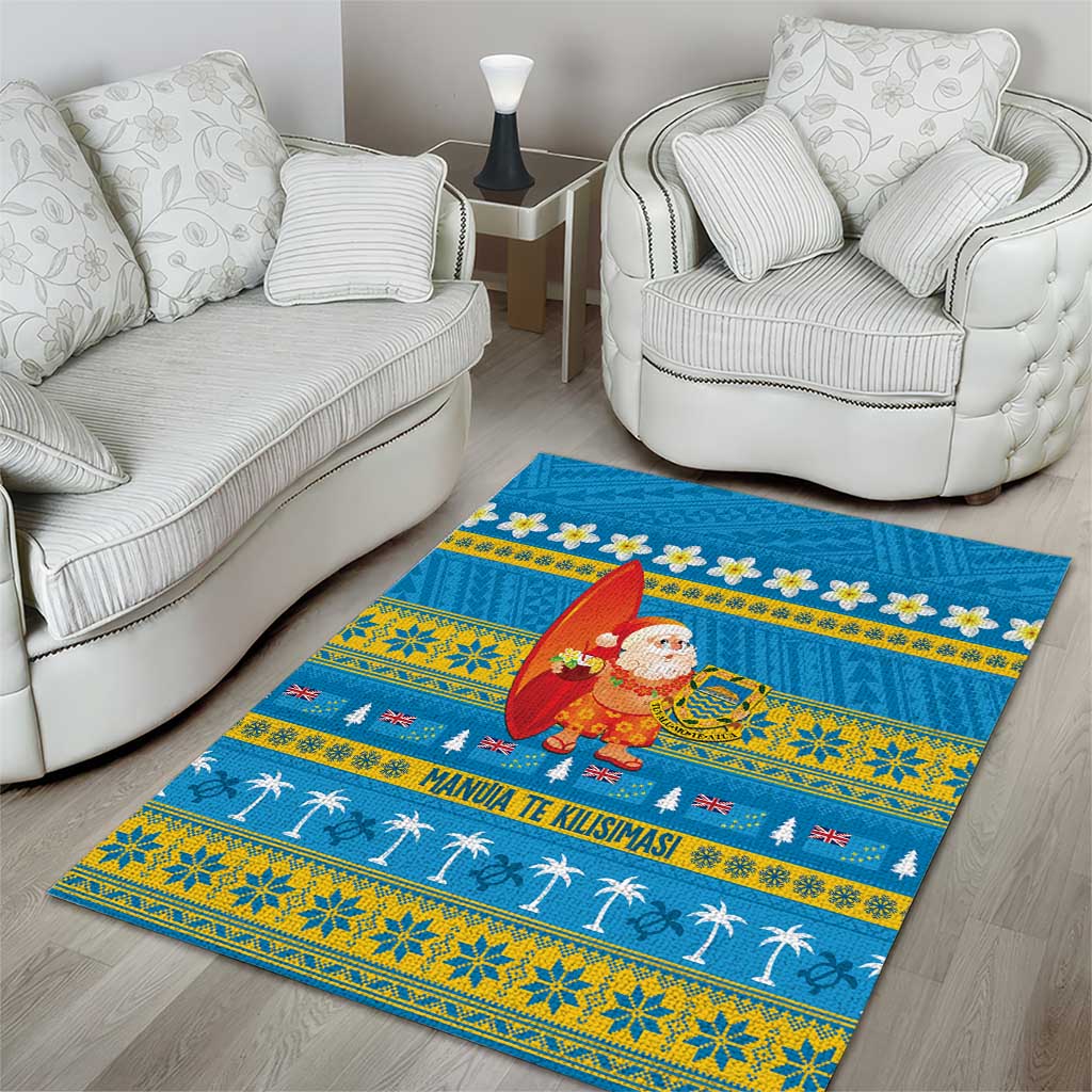 Tuvalu Christmas Area Rug Cute Santa Manuia te Kilisimasi - Polynesian Pride