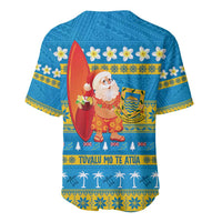 Tuvalu Christmas Baseball Jersey Cute Santa Manuia te Kilisimasi - Polynesian Pride
