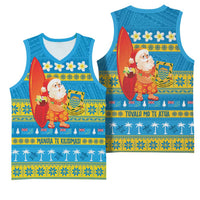 Tuvalu Christmas Basketball Jersey Cute Santa Manuia te Kilisimasi - Polynesian Pride