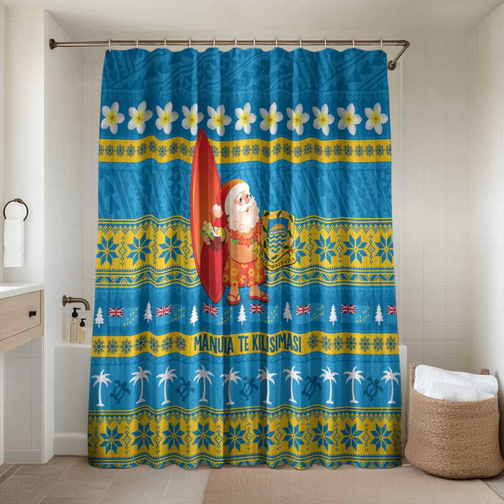 Tuvalu Christmas Bathroom Set Cute Santa Manuia te Kilisimasi - Polynesian Pride