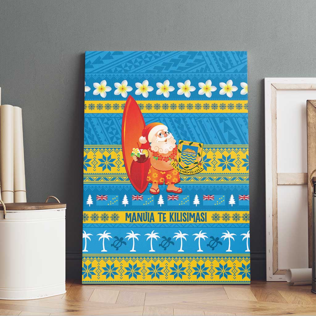 Tuvalu Christmas Canvas Wall Art Cute Santa Manuia te Kilisimasi - Polynesian Pride