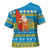 Tuvalu Christmas Cross Shoulder Shirt Cute Santa Manuia te Kilisimasi - Polynesian Pride