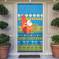 Tuvalu Christmas Door Cover Cute Santa Manuia te Kilisimasi - Polynesian Pride