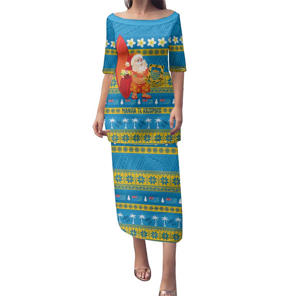 Tuvalu Christmas Family Matching Puletasi and Hawaiian Shirt Cute Santa Manuia te Kilisimasi - Polynesian Pride