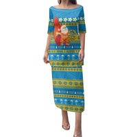 Tuvalu Christmas Family Matching Puletasi and Hawaiian Shirt Cute Santa Manuia te Kilisimasi - Polynesian Pride