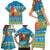 Tuvalu Christmas Family Matching Short Sleeve Bodycon Dress and Hawaiian Shirt Cute Santa Manuia te Kilisimasi - Polynesian Pride