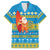Tuvalu Christmas Family Matching Short Sleeve Bodycon Dress and Hawaiian Shirt Cute Santa Manuia te Kilisimasi - Polynesian Pride