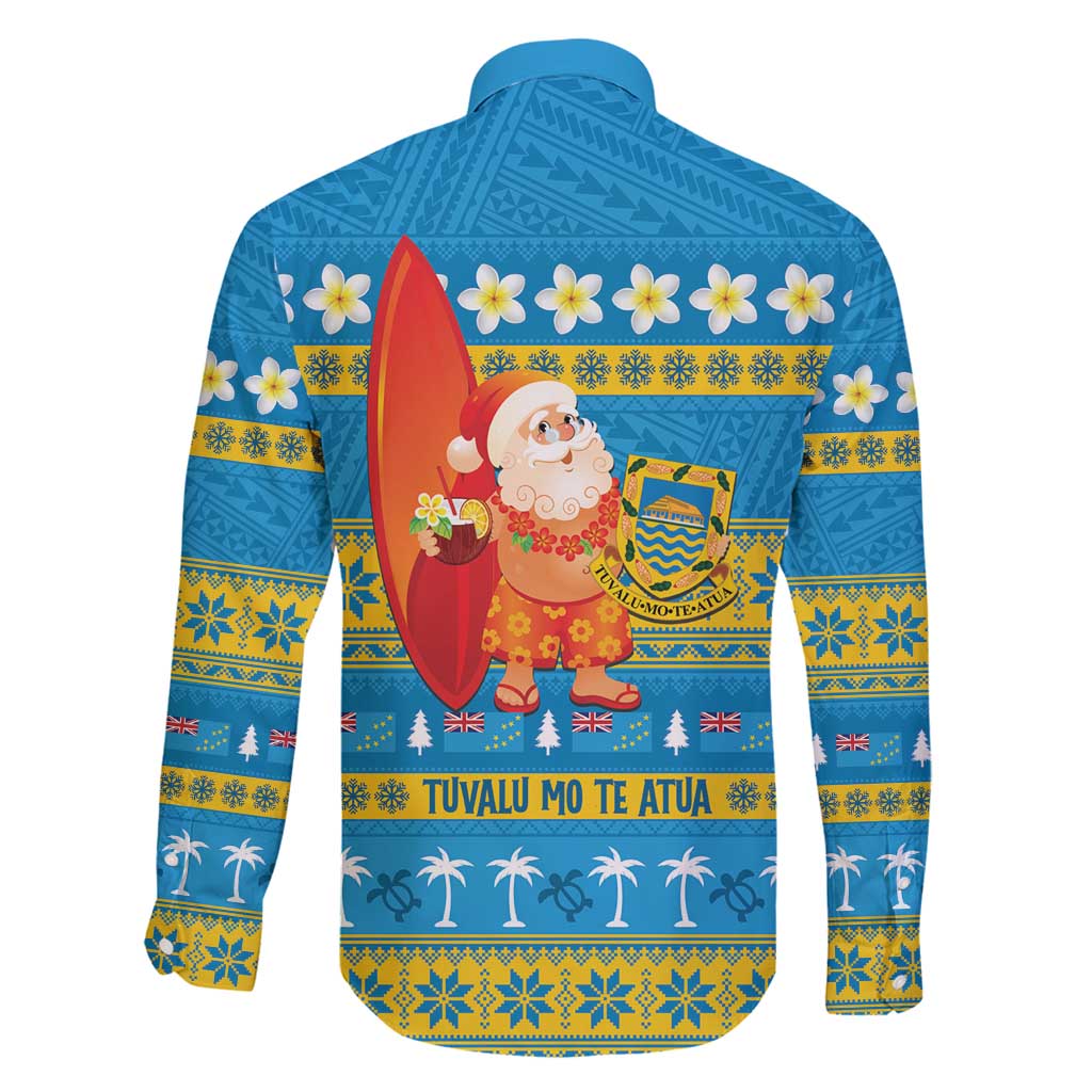 Tuvalu Christmas Family Matching Tank Maxi Dress and Hawaiian Shirt Cute Santa Manuia te Kilisimasi - Polynesian Pride