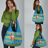 Tuvalu Christmas Grocery Bag Cute Santa Manuia te Kilisimasi - Polynesian Pride