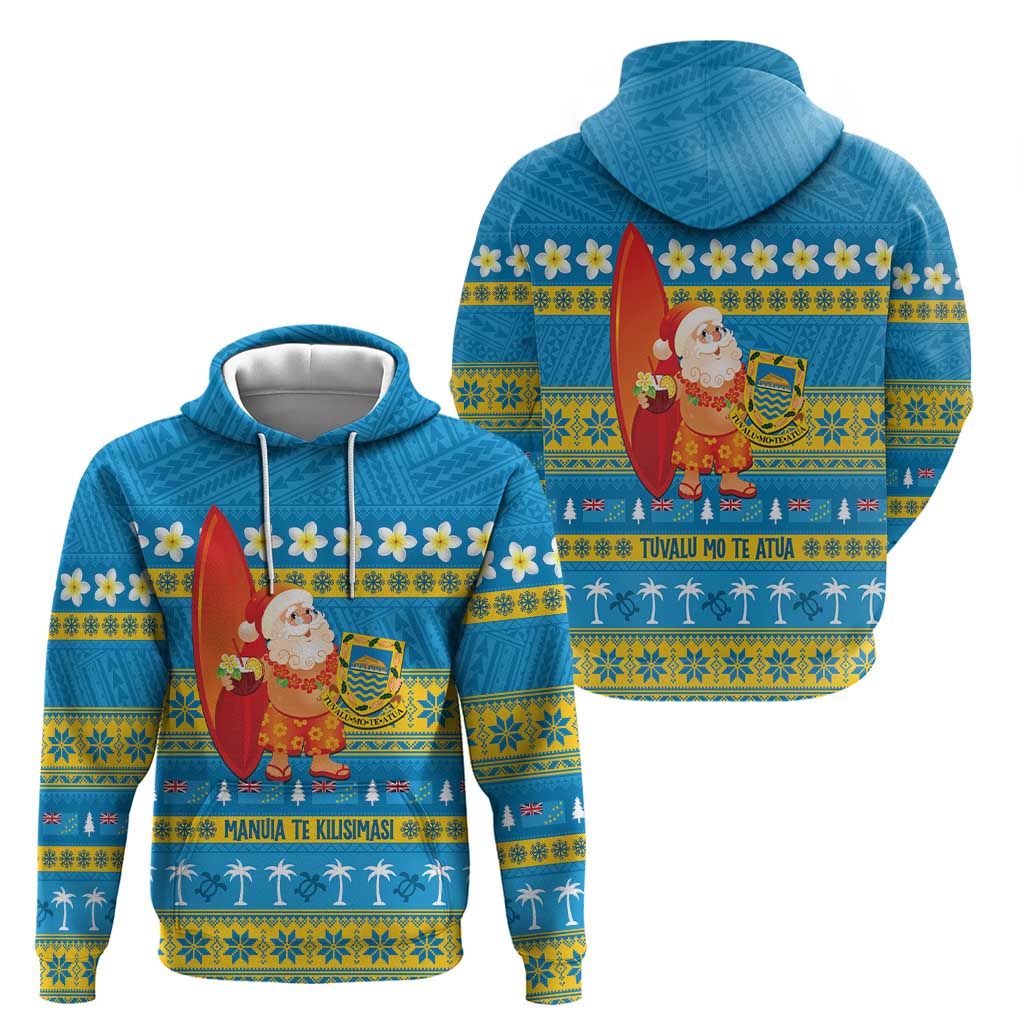 Tuvalu Christmas Hoodie Cute Santa Manuia te Kilisimasi - Polynesian Pride