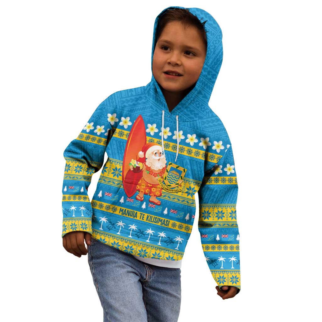 Tuvalu Christmas Kid Hoodie Cute Santa Manuia te Kilisimasi - Polynesian Pride