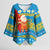 Tuvalu Christmas Kimono Sleeve Blouse Cute Santa Manuia te Kilisimasi - Polynesian Pride