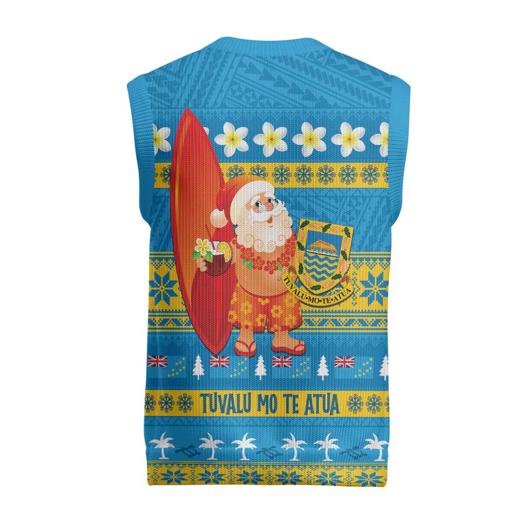 Tuvalu Christmas Knitted V-Neck Vest Cute Santa Manuia te Kilisimasi - Polynesian Pride
