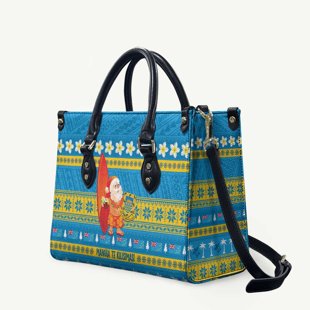 Tuvalu Christmas Leather Bag Cute Santa Manuia te Kilisimasi - Polynesian Pride