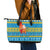 Tuvalu Christmas Leather Tote Bag Cute Santa Manuia te Kilisimasi - Polynesian Pride