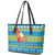 Tuvalu Christmas Leather Tote Bag Cute Santa Manuia te Kilisimasi - Polynesian Pride