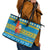 Tuvalu Christmas Leather Tote Bag Cute Santa Manuia te Kilisimasi - Polynesian Pride