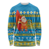 Tuvalu Christmas Long Sleeve Shirt Cute Santa Manuia te Kilisimasi - Polynesian Pride