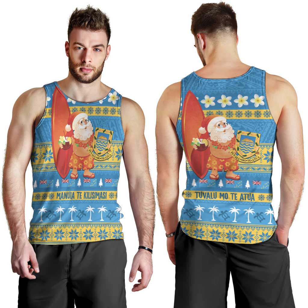 Tuvalu Christmas Men Tank Top Cute Santa Manuia te Kilisimasi - Polynesian Pride