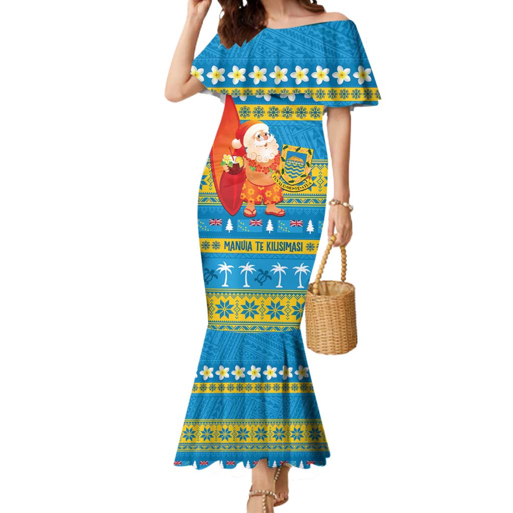 Tuvalu Christmas Mermaid Dress Cute Santa Manuia te Kilisimasi - Polynesian Pride