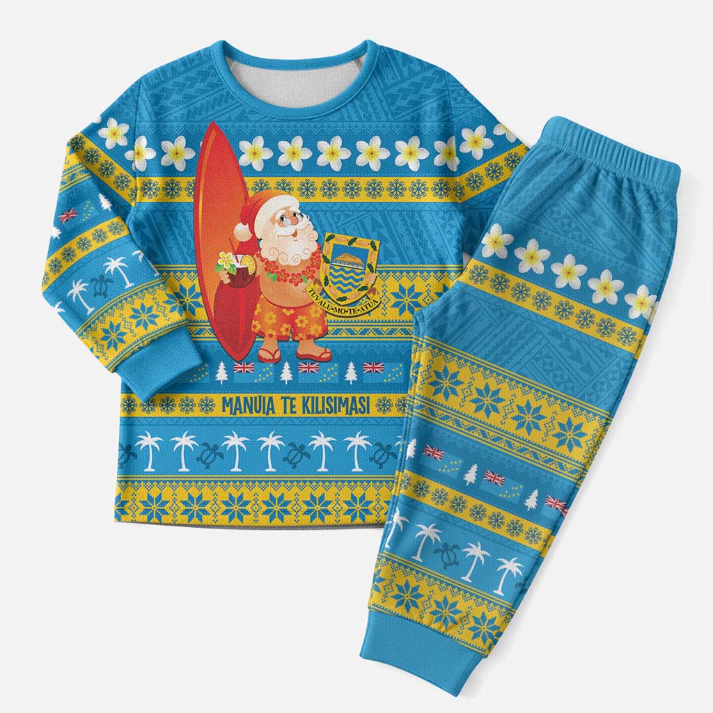 Tuvalu Christmas Pajama Set Cute Santa Manuia te Kilisimasi - Polynesian Pride