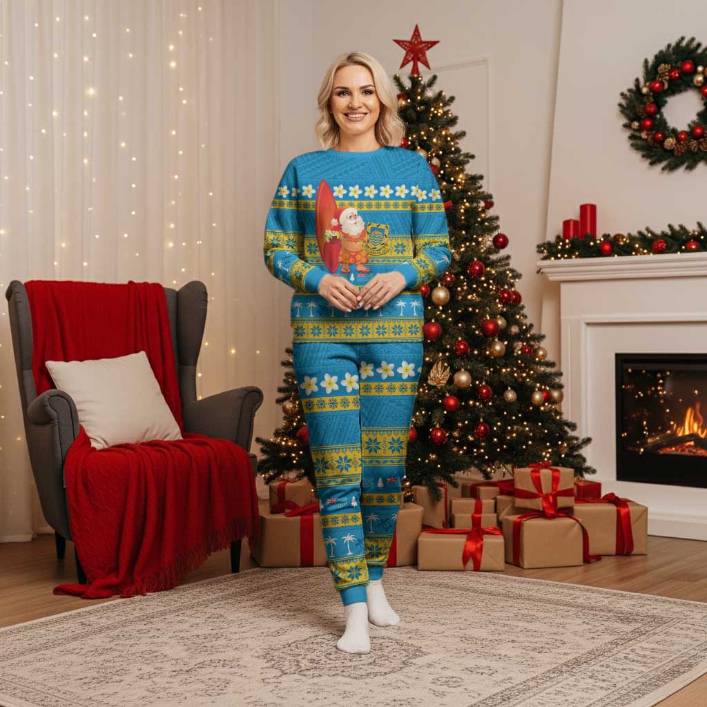 Tuvalu Christmas Pajama Set Cute Santa Manuia te Kilisimasi - Polynesian Pride