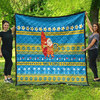 Tuvalu Christmas Quilt Cute Santa Manuia te Kilisimasi - Polynesian Pride