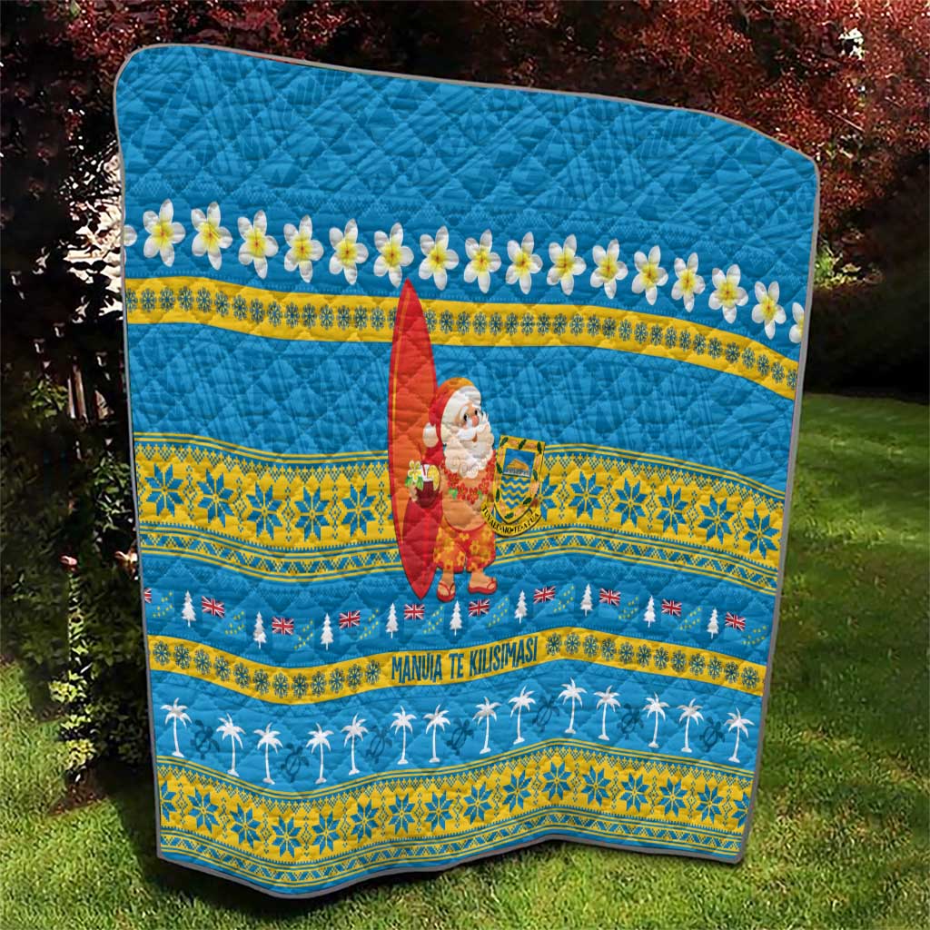 Tuvalu Christmas Quilt Cute Santa Manuia te Kilisimasi - Polynesian Pride