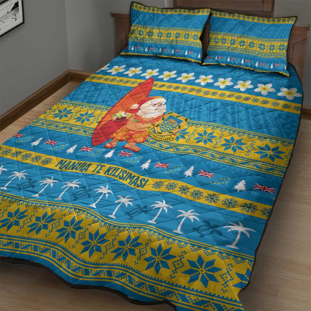 Tuvalu Christmas Quilt Bed Set Cute Santa Manuia te Kilisimasi - Polynesian Pride