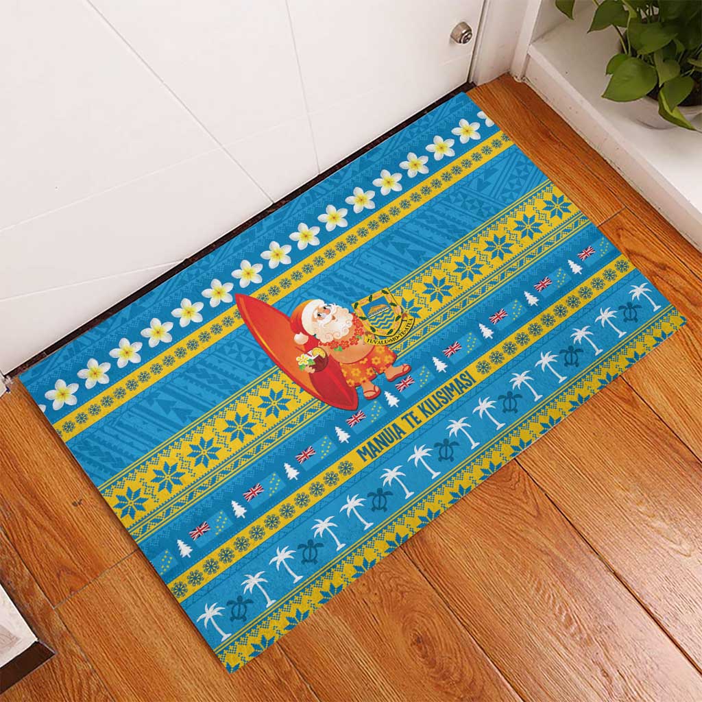 Tuvalu Christmas Rubber Doormat Cute Santa Manuia te Kilisimasi - Polynesian Pride