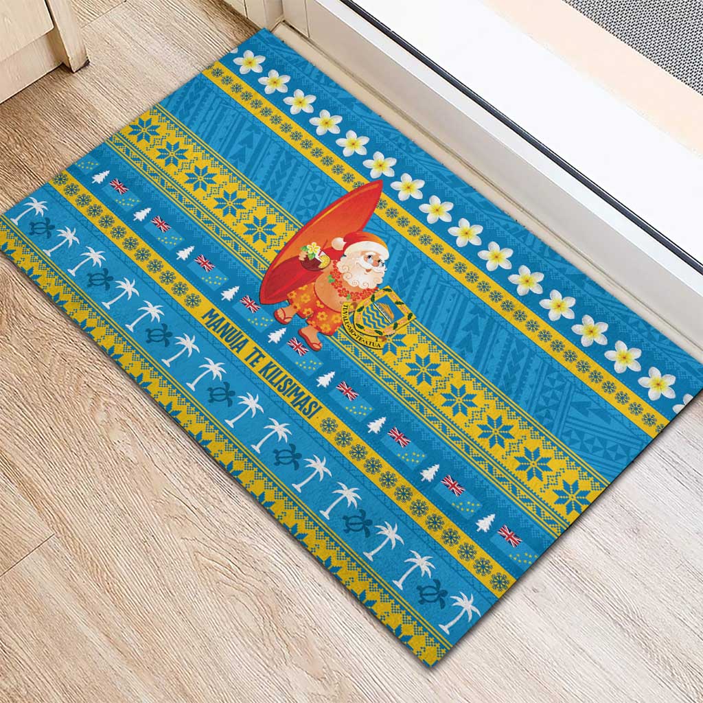 Tuvalu Christmas Rubber Doormat Cute Santa Manuia te Kilisimasi - Polynesian Pride