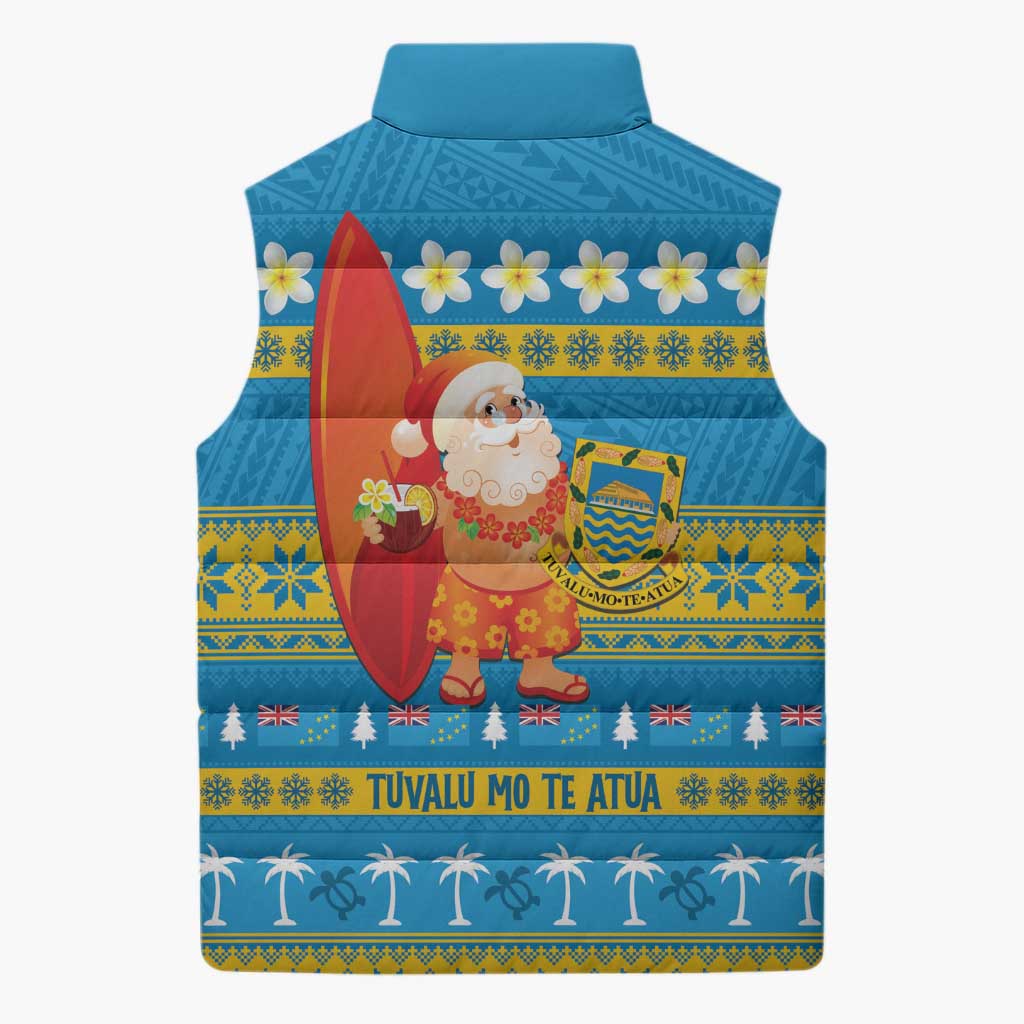 Tuvalu Christmas Sleeveless Puffer Jacket Cute Santa Manuia te Kilisimasi - Polynesian Pride