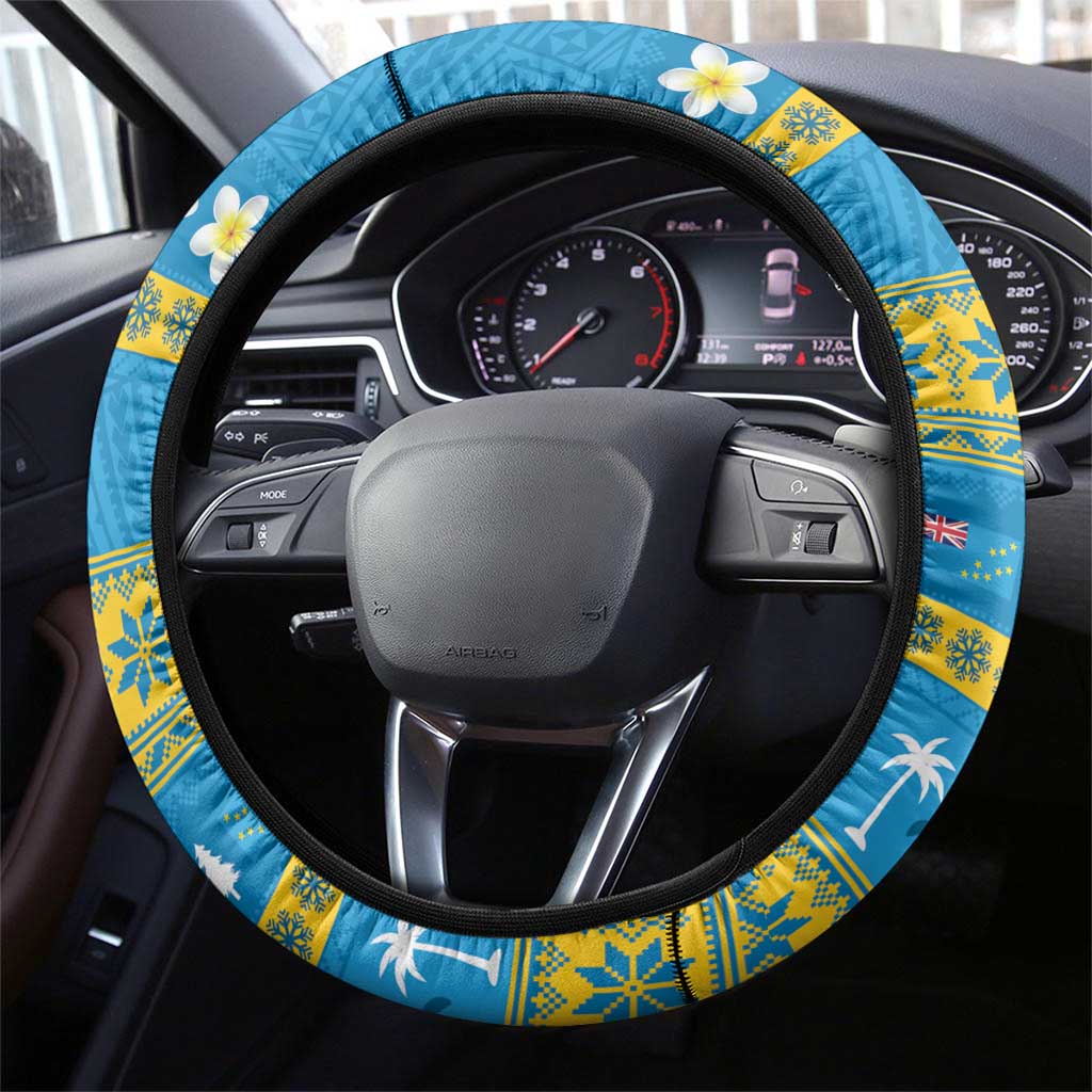 Tuvalu Christmas Steering Wheel Cover Cute Santa Manuia te Kilisimasi - Polynesian Pride