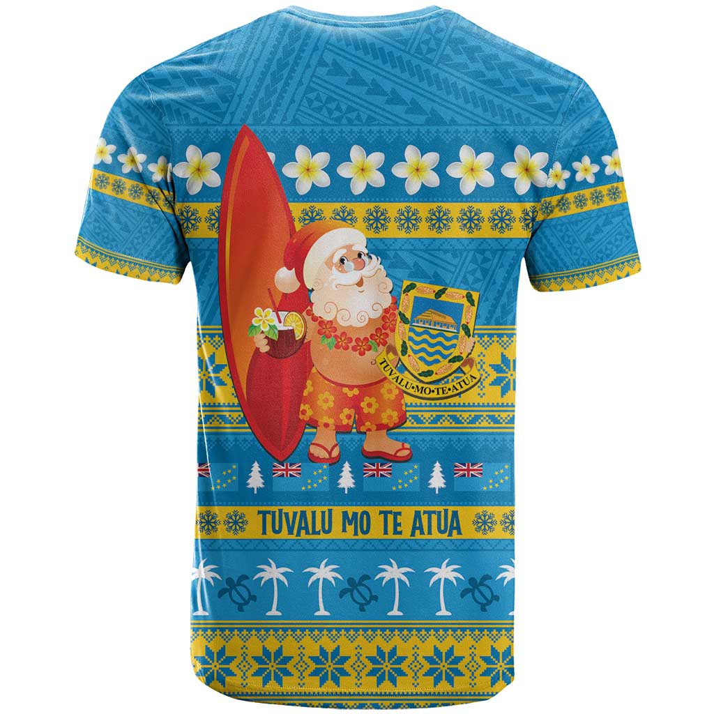 Tuvalu Christmas T Shirt Cute Santa Manuia te Kilisimasi - Polynesian Pride