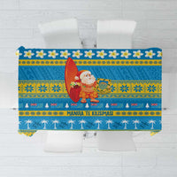 Tuvalu Christmas Tablecloth Cute Santa Manuia te Kilisimasi - Polynesian Pride