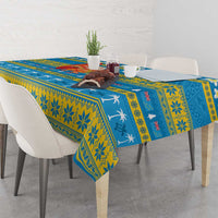 Tuvalu Christmas Tablecloth Cute Santa Manuia te Kilisimasi - Polynesian Pride