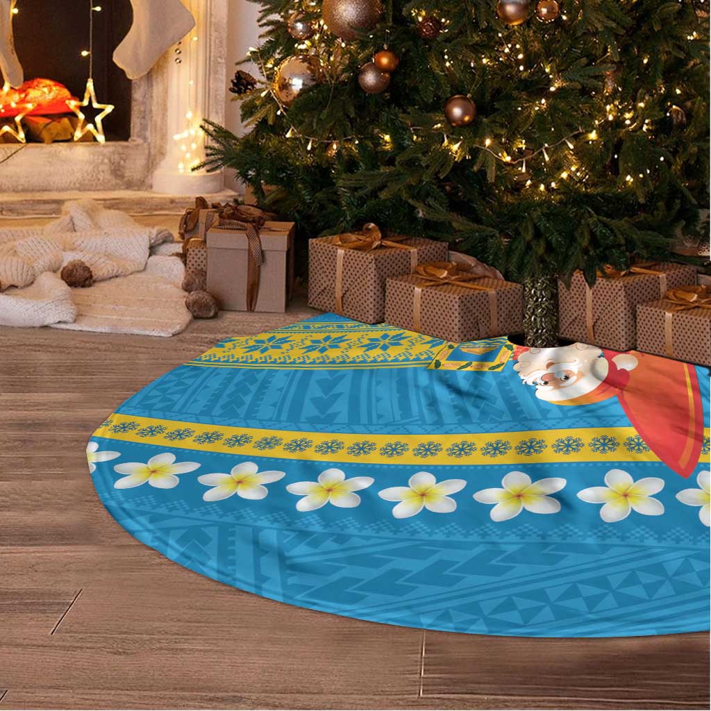 Tuvalu Christmas Tree Skirt Cute Santa Manuia te Kilisimasi - Polynesian Pride