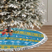 Tuvalu Christmas Tree Skirt Cute Santa Manuia te Kilisimasi - Polynesian Pride
