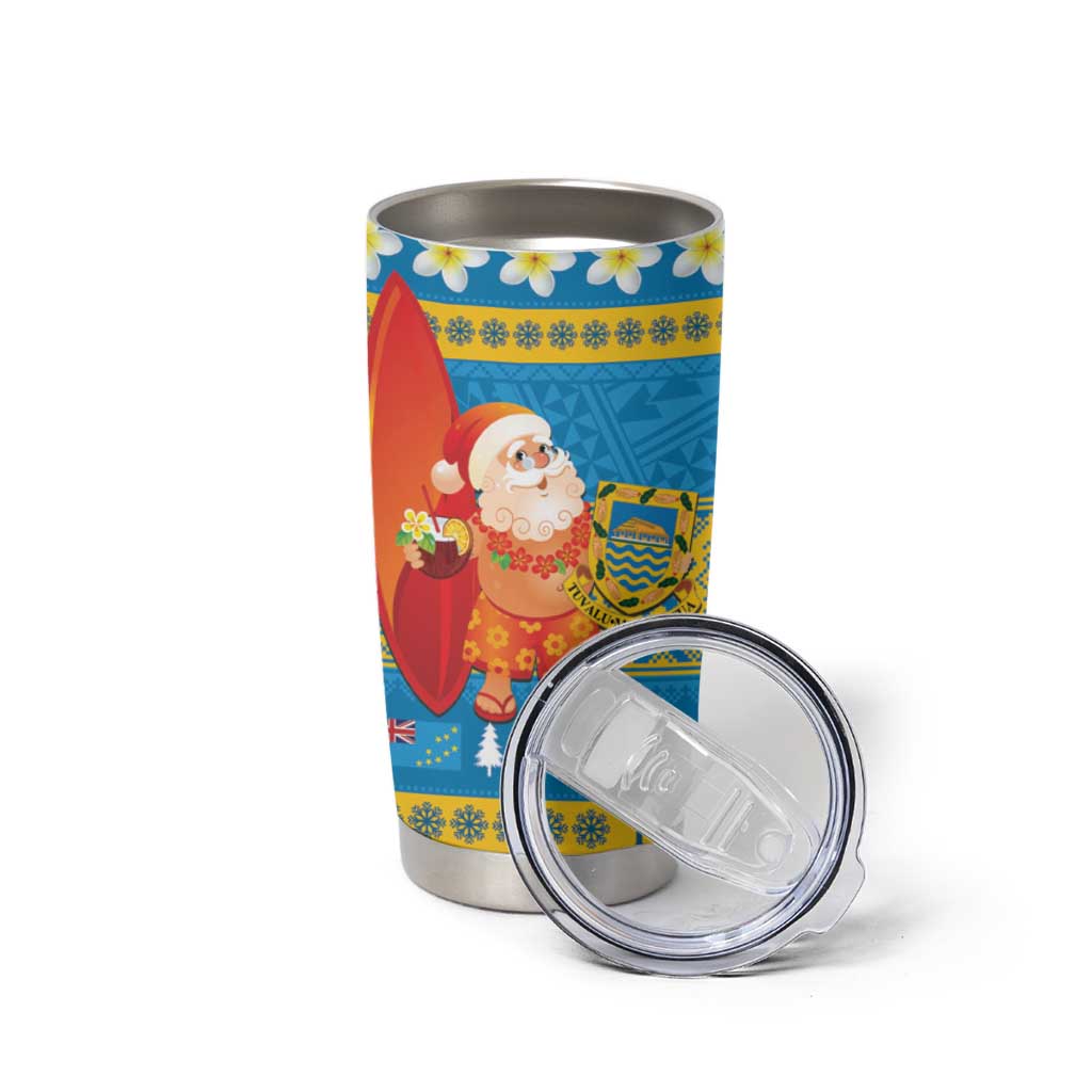 Tuvalu Christmas Tumbler Cup Cute Santa Manuia te Kilisimasi - Polynesian Pride