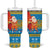 Tuvalu Christmas Tumbler With Handle Cute Santa Manuia te Kilisimasi - Polynesian Pride