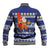 Nauru Christmas Baseball Jacket Cute Santa Coat Of Arms Merry Xmas - Polynesian Pride