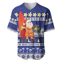 Nauru Christmas Baseball Jersey Cute Santa Coat Of Arms Merry Xmas - Polynesian Pride