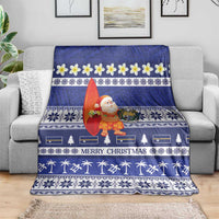 Nauru Christmas Blanket Cute Santa Coat Of Arms Merry Xmas - Polynesian Pride