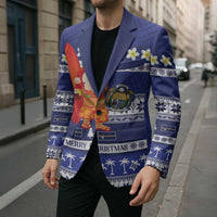 Nauru Christmas Blazer Cute Santa Coat Of Arms Merry Xmas - Polynesian Pride