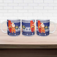 Nauru Christmas Ceramic Mug Cute Santa Coat Of Arms Merry Xmas - Polynesian Pride