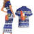 Nauru Christmas Couples Matching Short Sleeve Bodycon Dress and Hawaiian Shirt Cute Santa Coat Of Arms Merry Xmas - Polynesian Pride